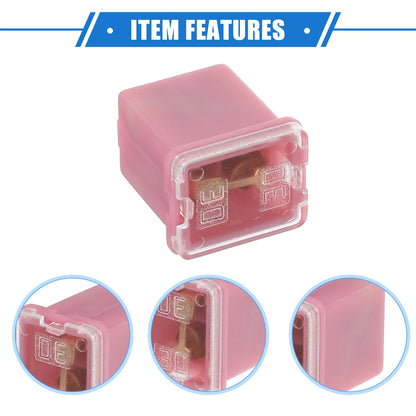 10 Pcs Mini Box Shaped Fuse 30 Amps for Pickup Trucks & Cars (Various Years)