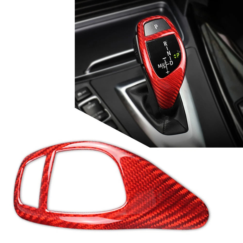 Carbon Fiber Gear Shift Knob Cover Trim for BMW 1 2 3 4 5 6 X3 X5 X4