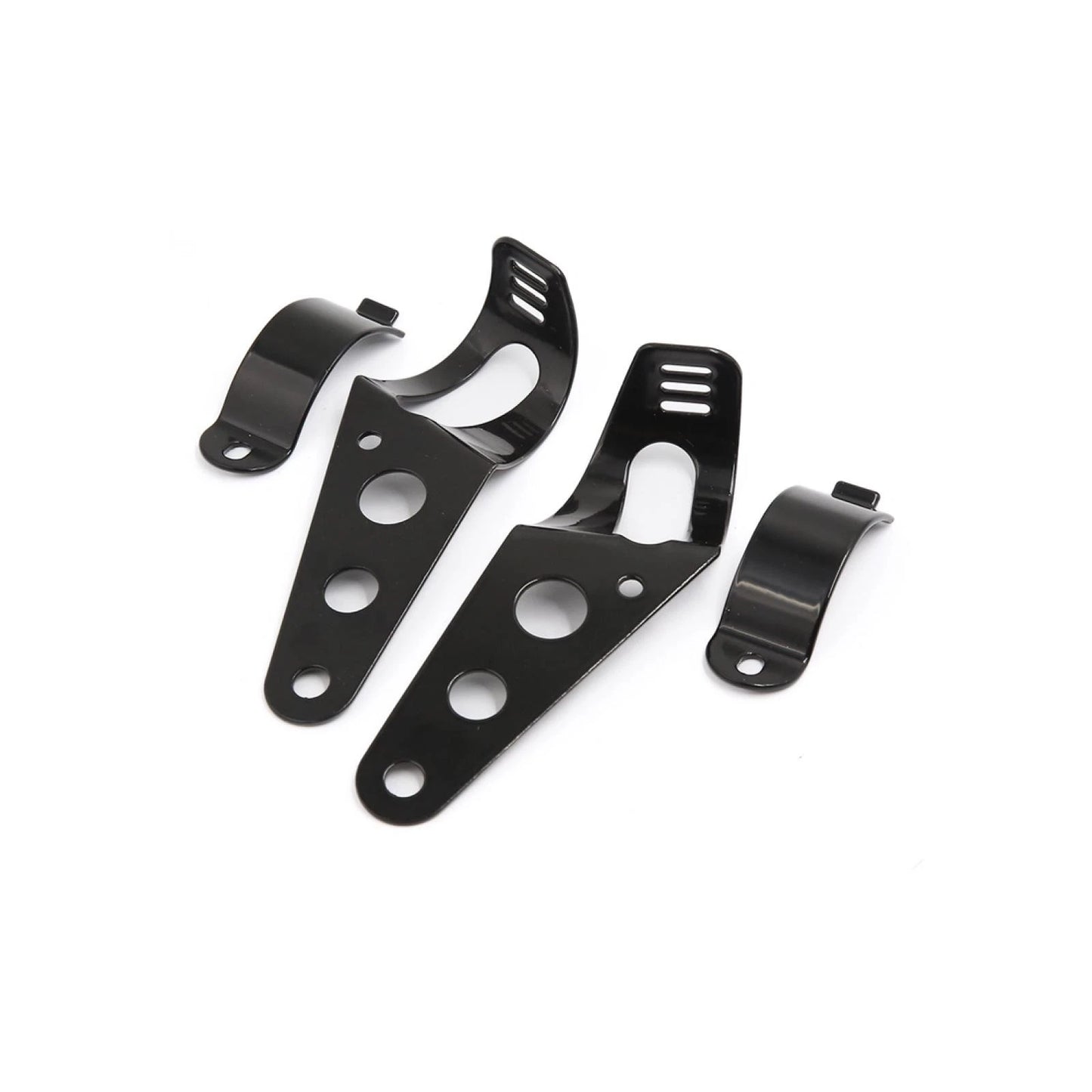 2 x Black Universal Motorcycle Headlight Brackets Fits 30mm-43mm Fork Tubes