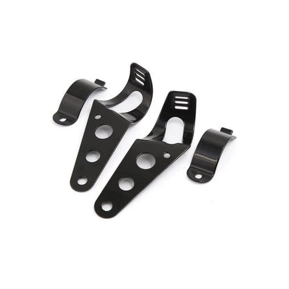 2 x Black Universal Motorcycle Headlight Brackets Fits 30mm-43mm Fork Tubes