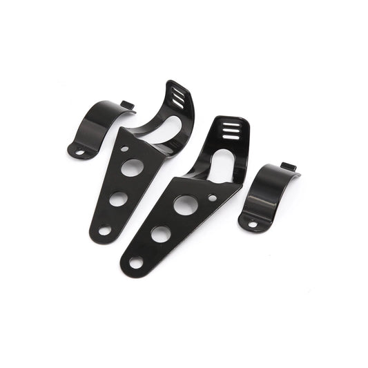 2 x Black Universal Motorcycle Headlight Brackets Fits 30mm-43mm Fork Tubes