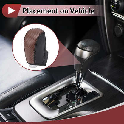 Brown Carbon Fiber Gear Shift Knob Cover for Subaru XV Crosstrek (2013-2015)