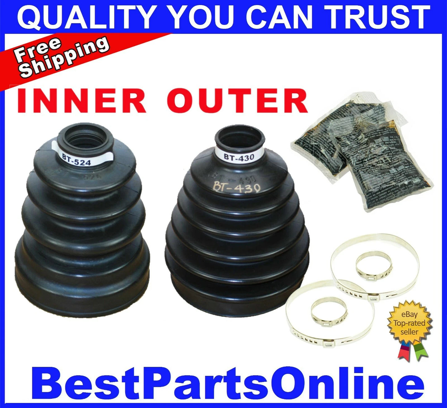 CV Axle Boot Front Inner & Outer for Honda Pilot (2003–2004)