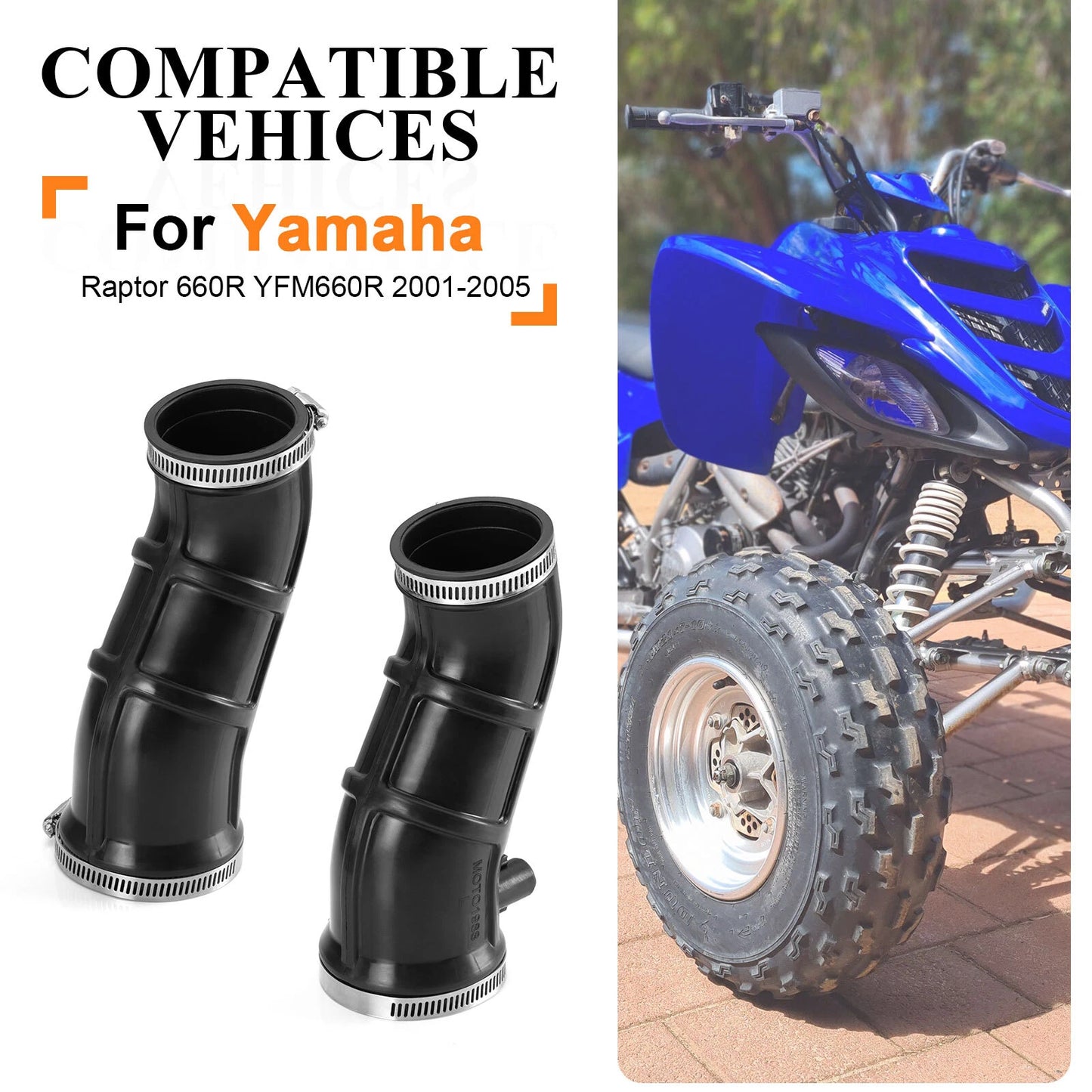 L & R Manifold Snorkel for Yamaha Raptor 660R YFM660R 2001-2005 Air Box