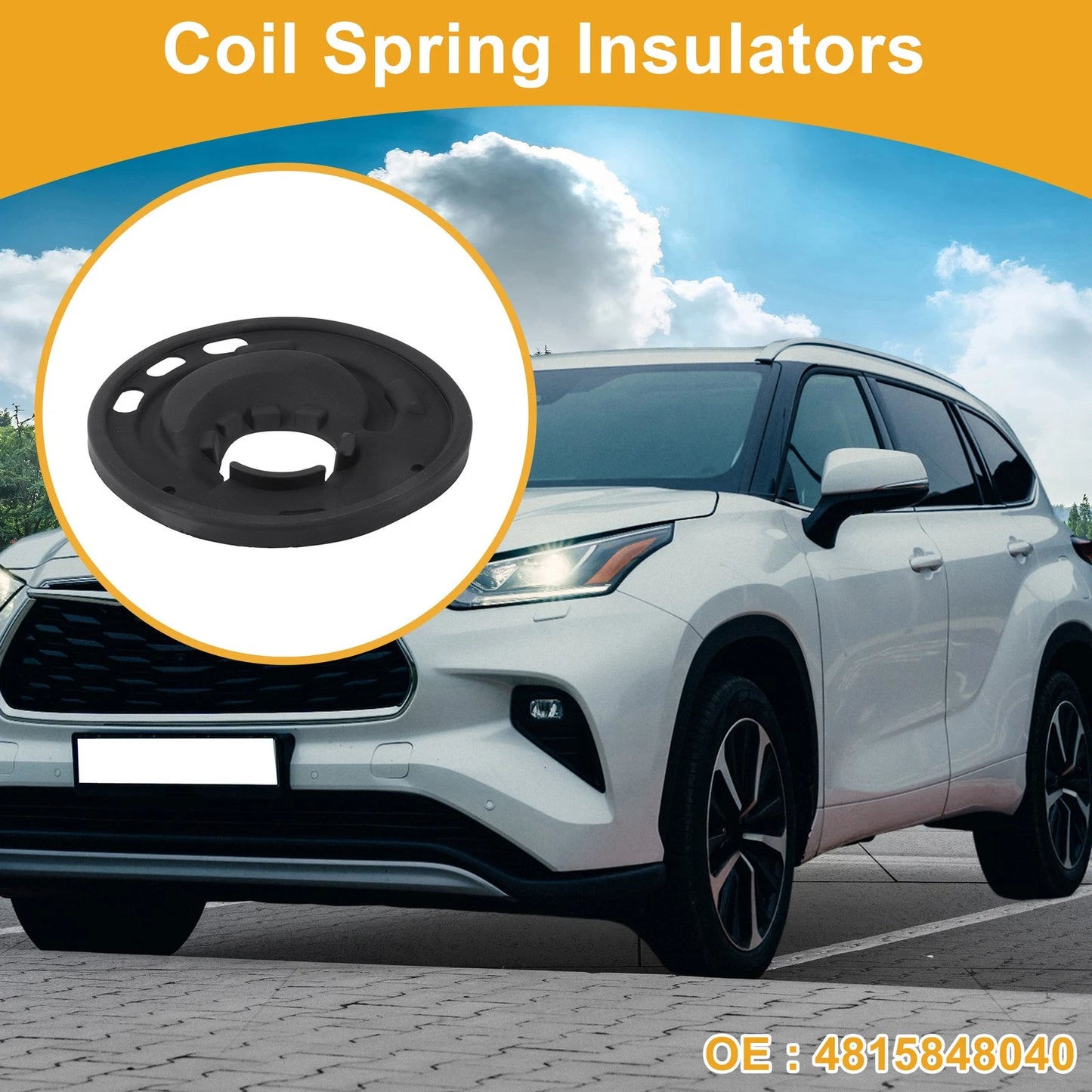 Lower Coil Spring Insulators 1 Pc for Toyota Highlander Rubber (2001–2023)