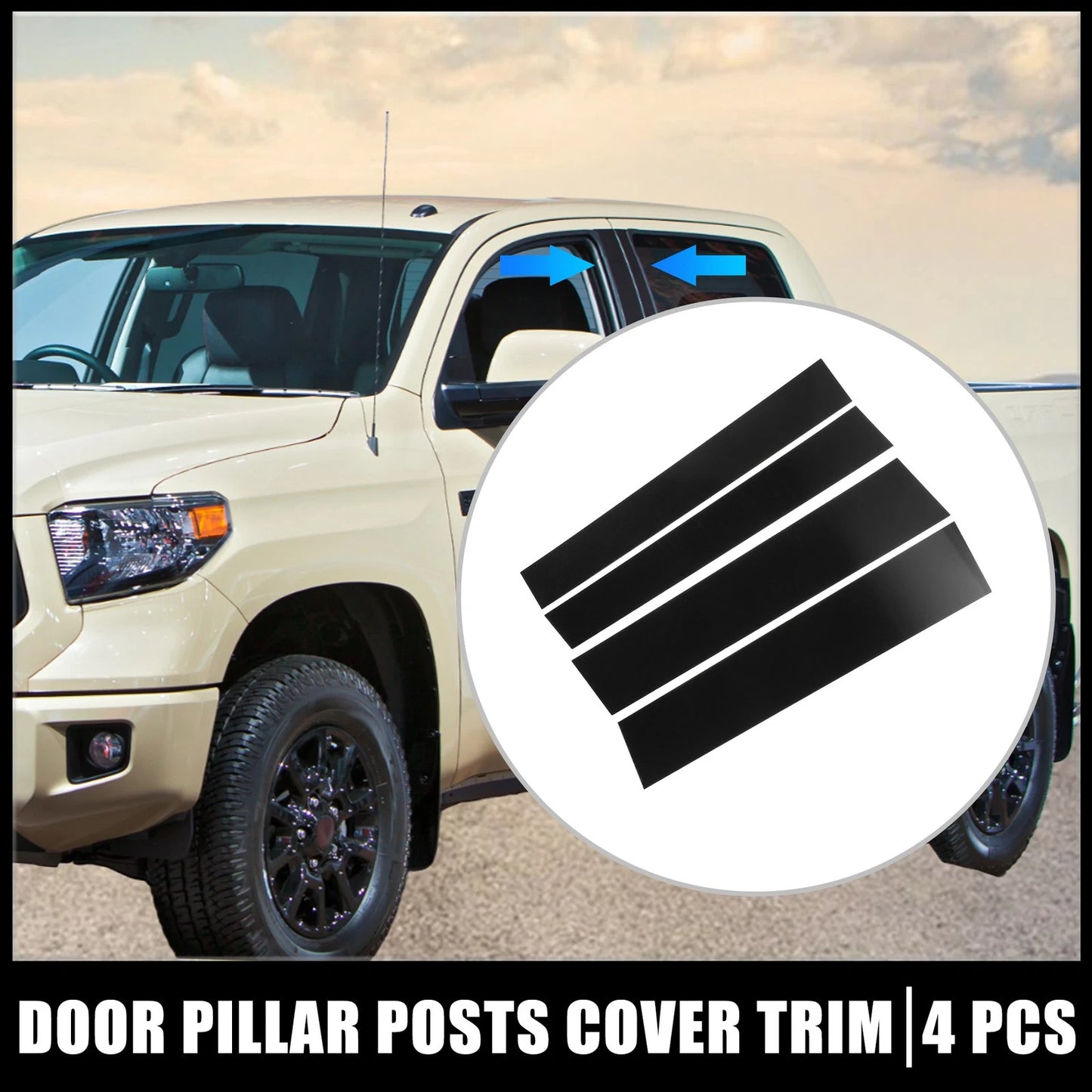 4 x Car Door Cover Panel Trim Stickers for Toyota Tundra (2007-2021)