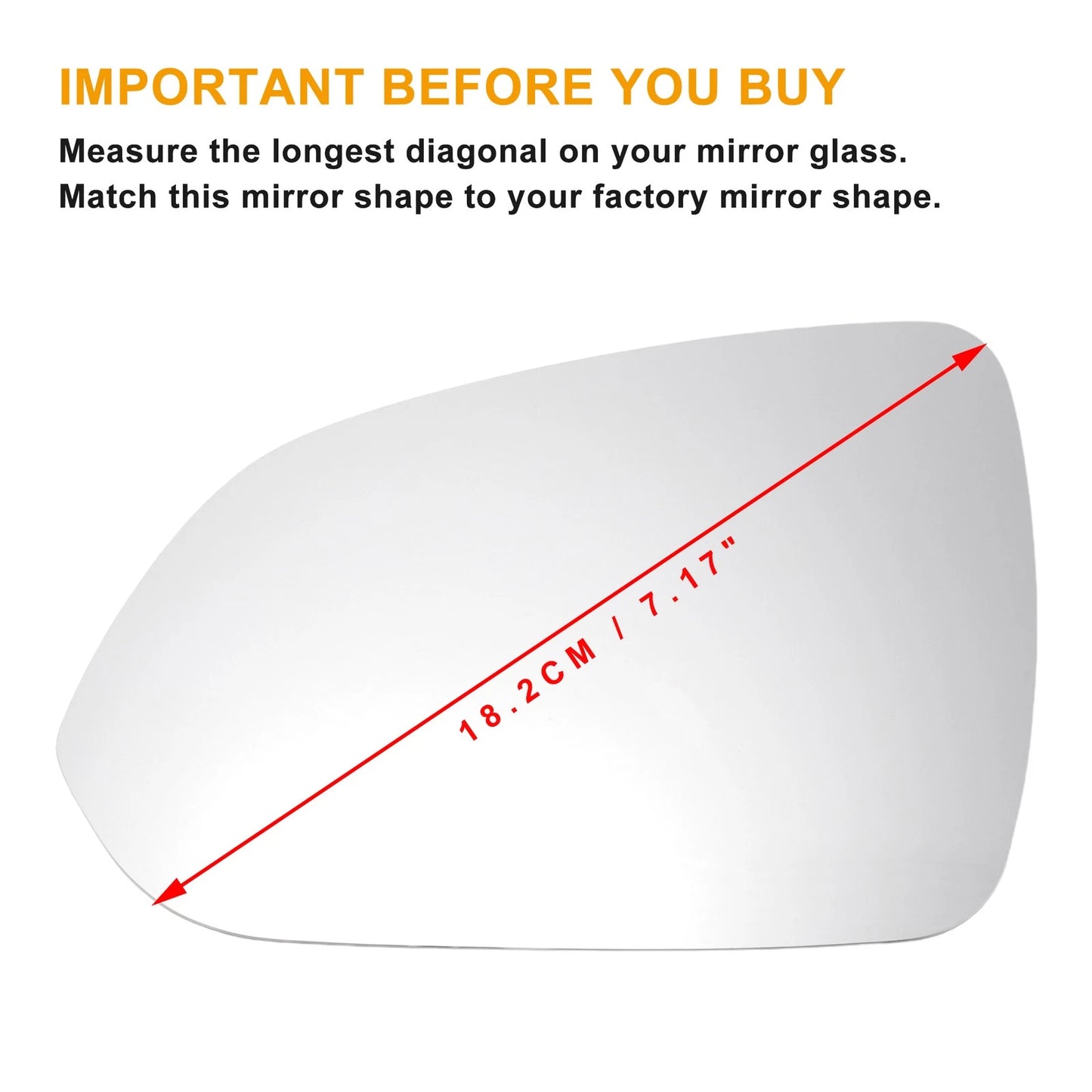 Left Side Heated White Mirror Glass for KIA Stonic (2017-2023)