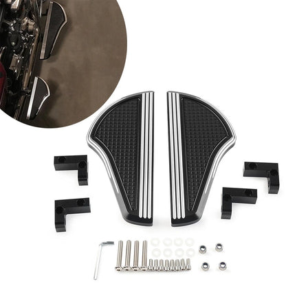 Rear Passenger Floorboards for Harley Touring (1993-2023) Black & White Aluminum