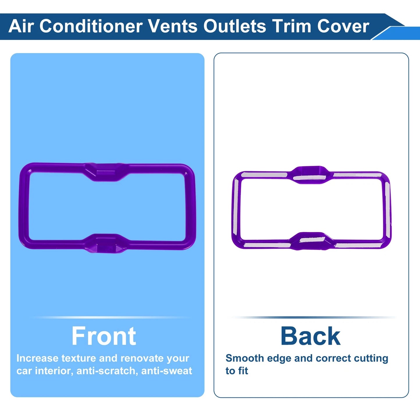 Purple Air Condition Outlet Vent Trim Cover Frame 4 x for Ford Bronco (2021-2024)
