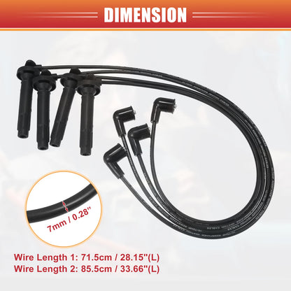 4 x Spark Plug Wire Ignition Coil Cables for Subaru Legacy (2006-2009)