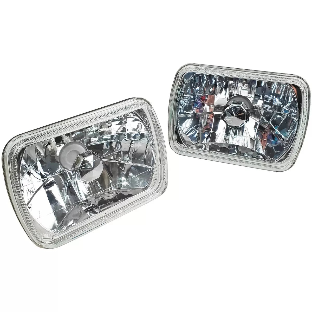 2 x Crystal Clear Lens Chrome Headlights for Mazda RX-7 FC3S (1986-1992)