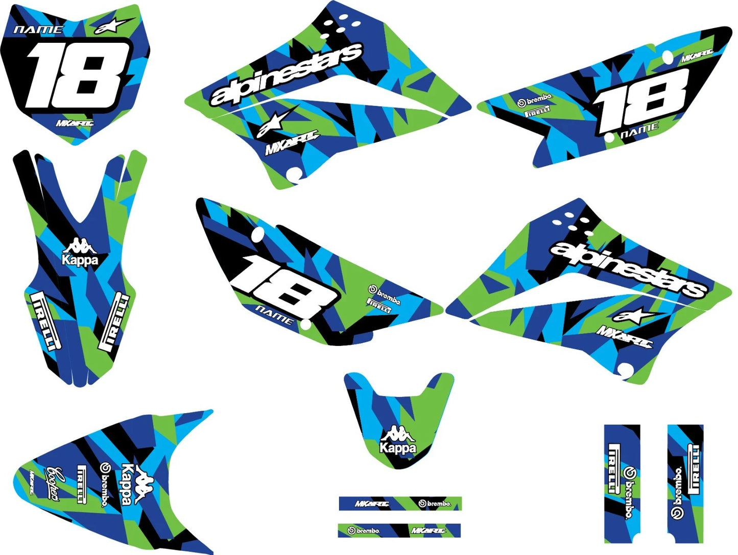 MIAMI Style Decal Kit for Kawasaki KLX 110 (2011-2022)