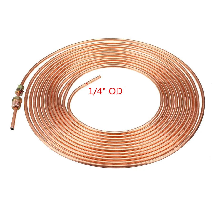25ft Brake Line Tubing Kit 1/4" OD Steel Copper Nickel for Car (Various Years)