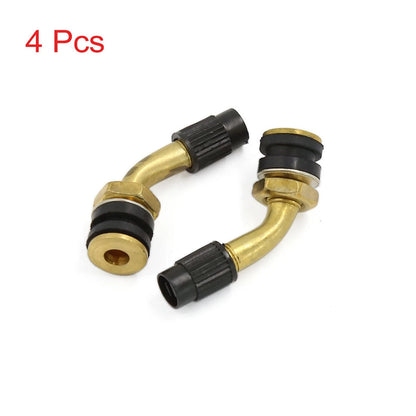 Brass Bent Angled Tubeless Tyre Valve Stem Adapter 4pcs for Motorcycle Scooter