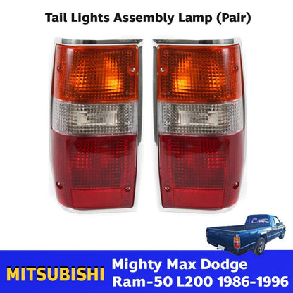 Tail Light Rear Lamp Chrome Pair Fits Mitsubishi L200 Triton Pickup 1986-96 D06