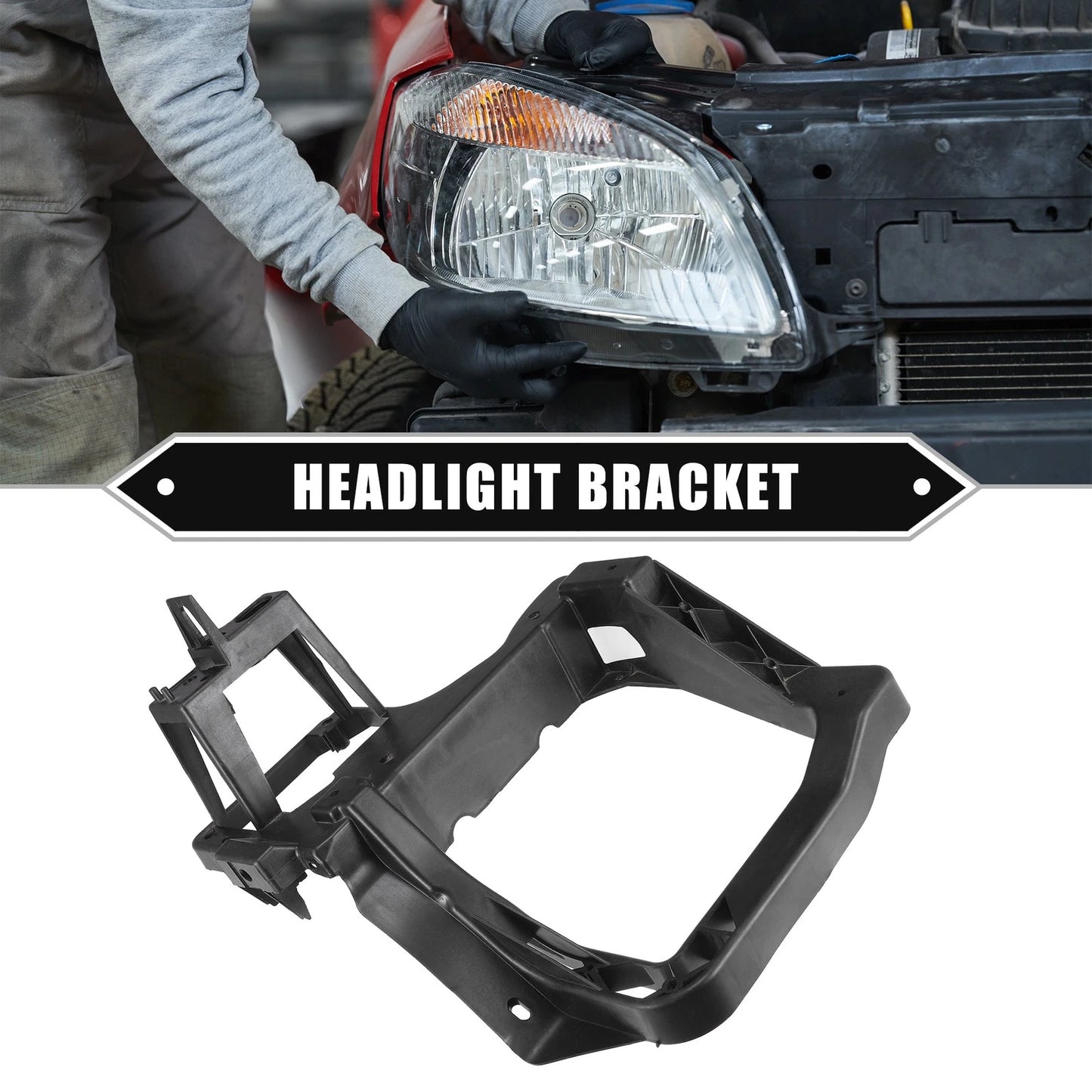 Right Headlight Bracket for Jeep Cherokee (2014-2018) Durable Plastic Black