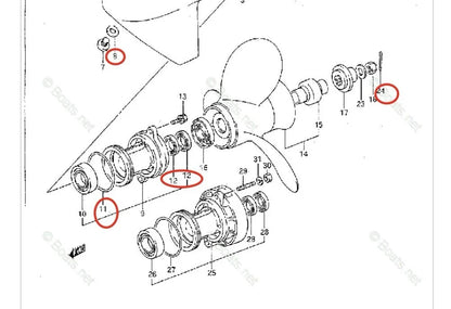 Lower Unit Gearcase Seal Kit for Suzuki Marine DT 8/9.9