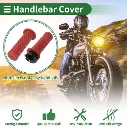 Hand Grips / 7/8" 22mm / TPU Dark Red Grips Cover Kit for Motorcycle