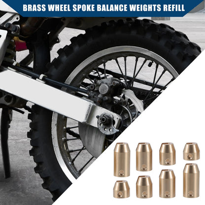 8pcs/Set Brass Wheel Spoke Balance Weights Refill with Wrench for Motorcycle