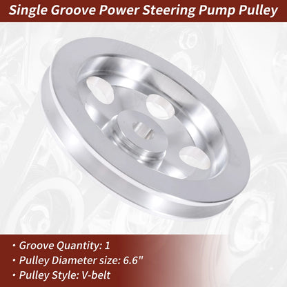 Groove Power Steering Pump Pulley for Chevy SBC 350 Engine