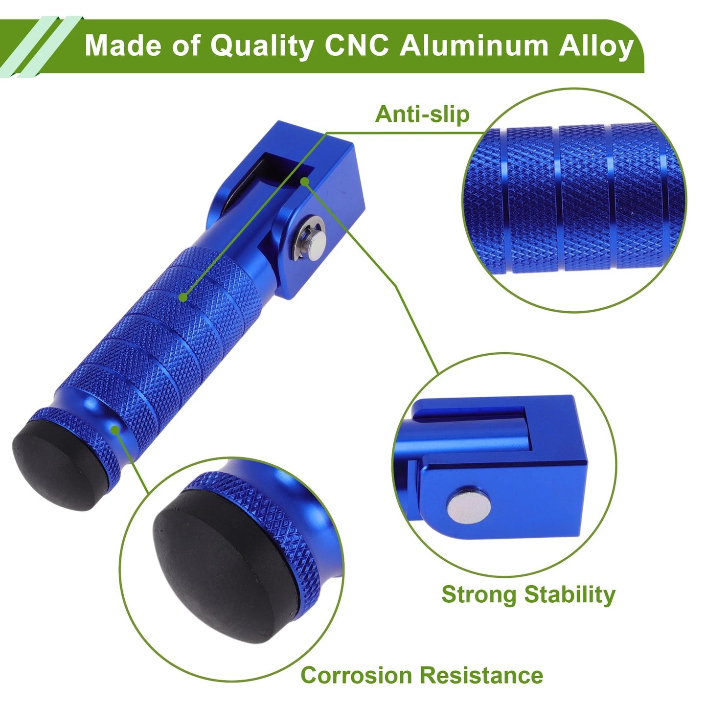 Foot Pegs Blue for Honda/Suzuki/Yamaha