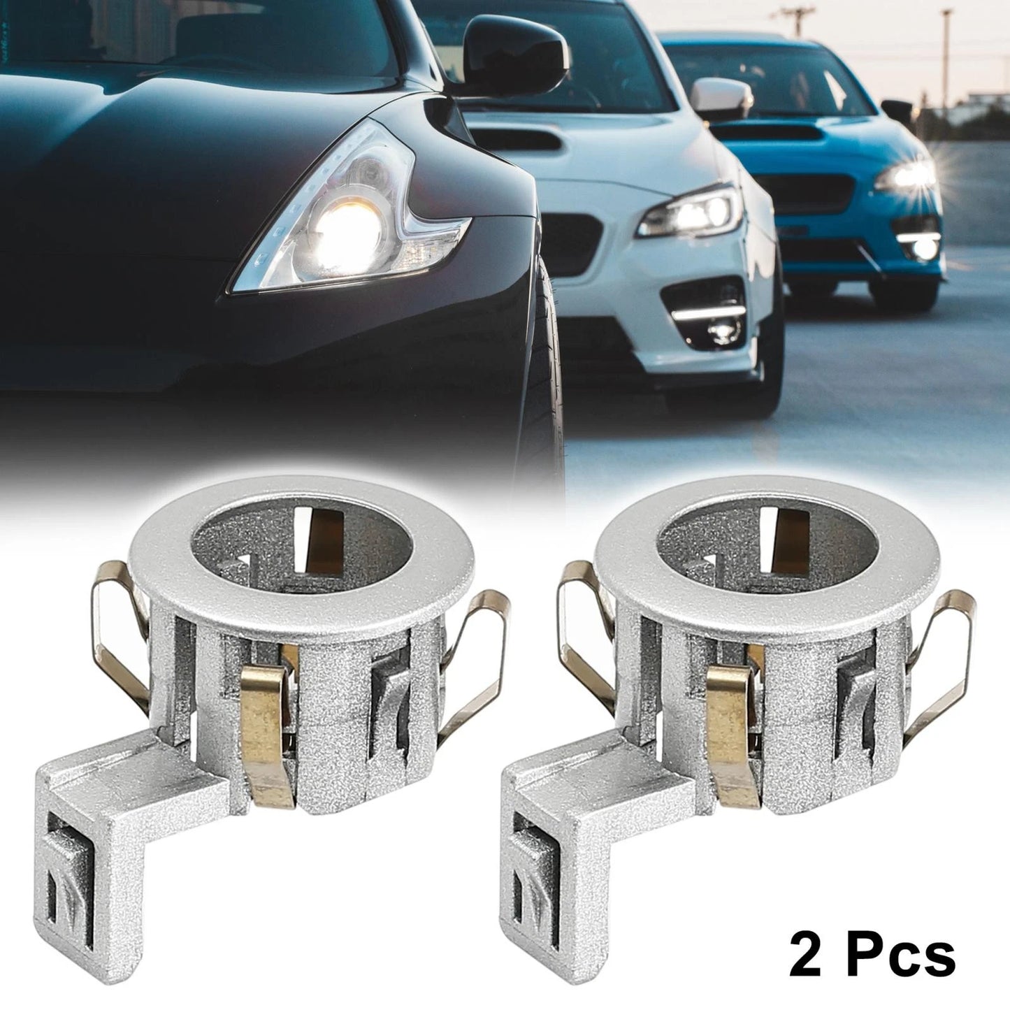 Silver Tone Bumper Parking Sensor Retainers for Toyota Lexus