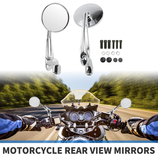 M8/M10 1 Set Motorcycle Rear View Mirrors Chrome Silver Tone for Make Model