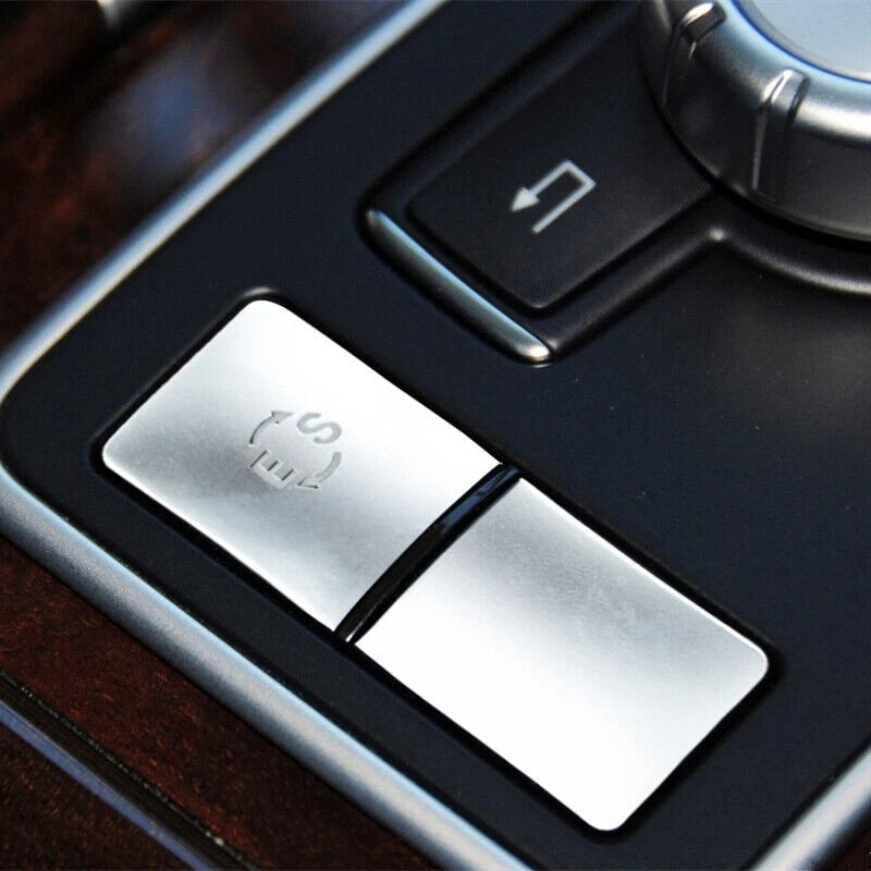 2 x ES Button Cover Sticker Decal for Mercedes Benz E-Class (2009-2016)