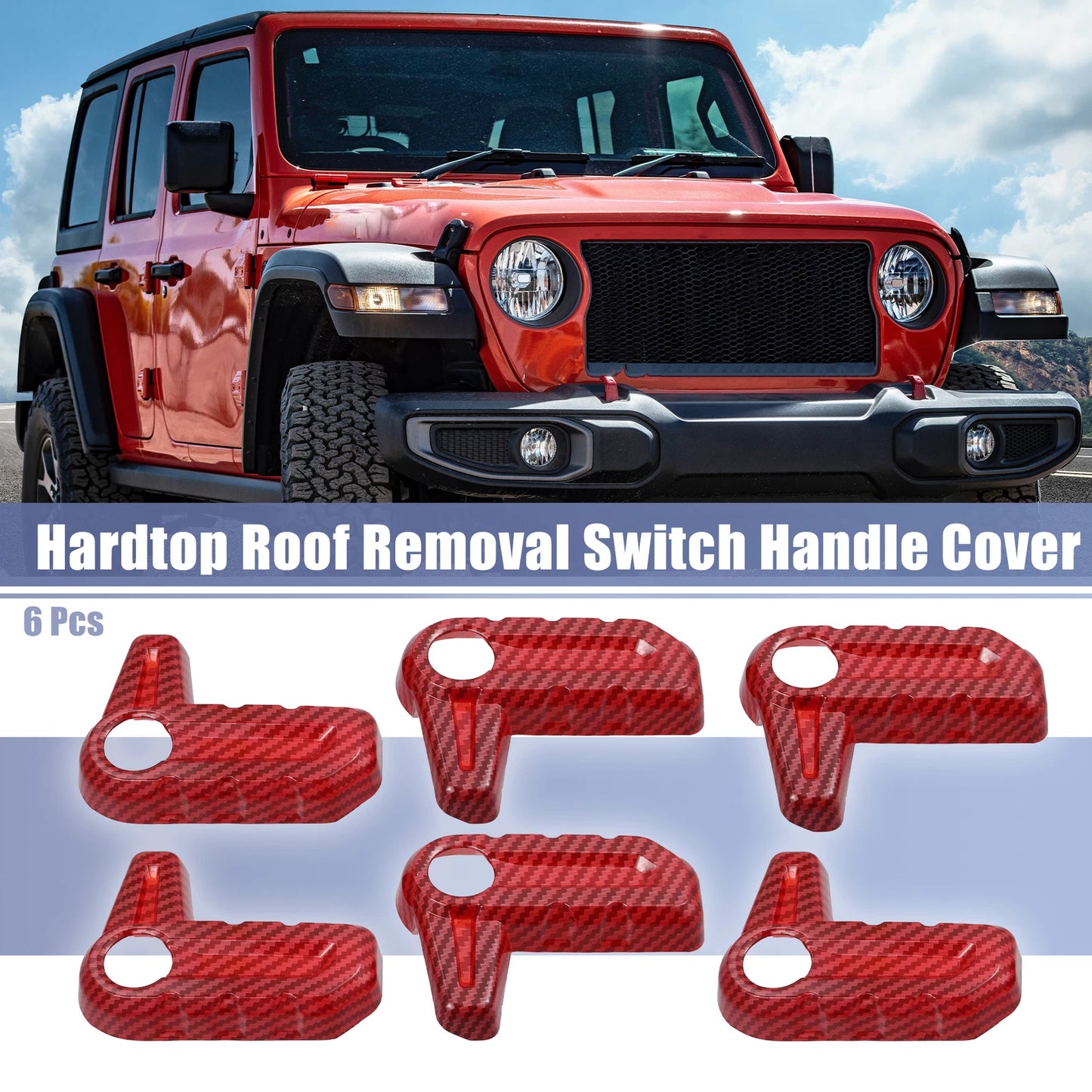 6pcs Hardtop Roof Removal Switch Handle Covers for Jeep Wrangler JL JLU