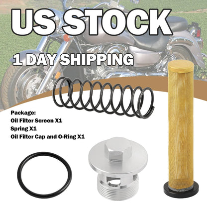 OIL FILTER SCREEN W CAP SPRING for Kawasaki Vulcan 1600 VN1600 A/B/D/G 2003-2008