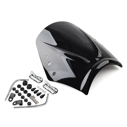 Black Windshield Deflector for Universal Motorcycle (Fits Most Models)