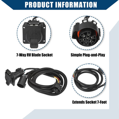 7-Pin Trailer Wiring Harness Connector for Chevy Dodge Ram