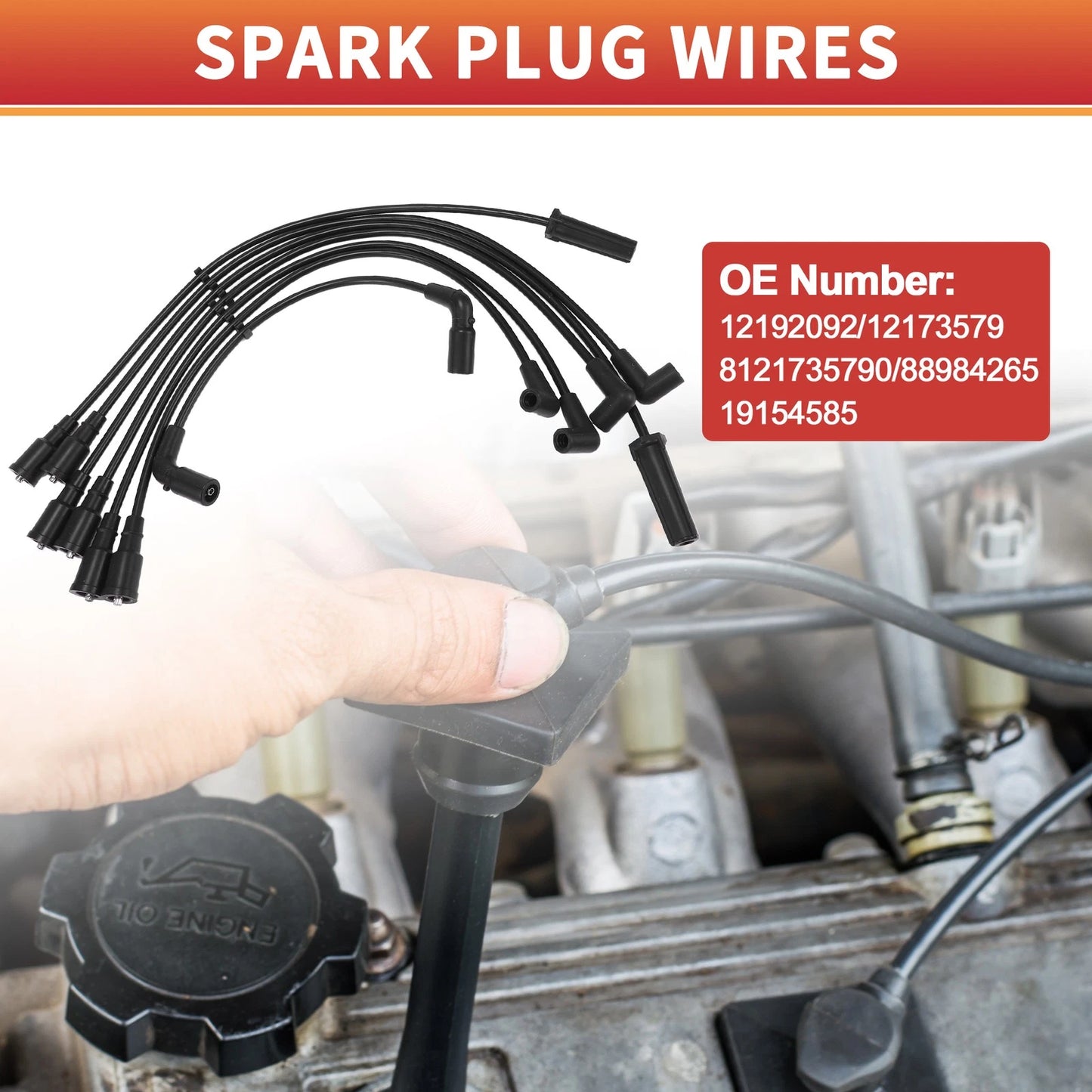 7x Spark Plug Wire Ignition Coil Cable for Chevrolet Astro (1996-2005)
