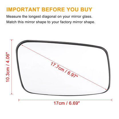 Right Passenger Side Mirror Glass for Volvo S40 V40 (2000-2004)