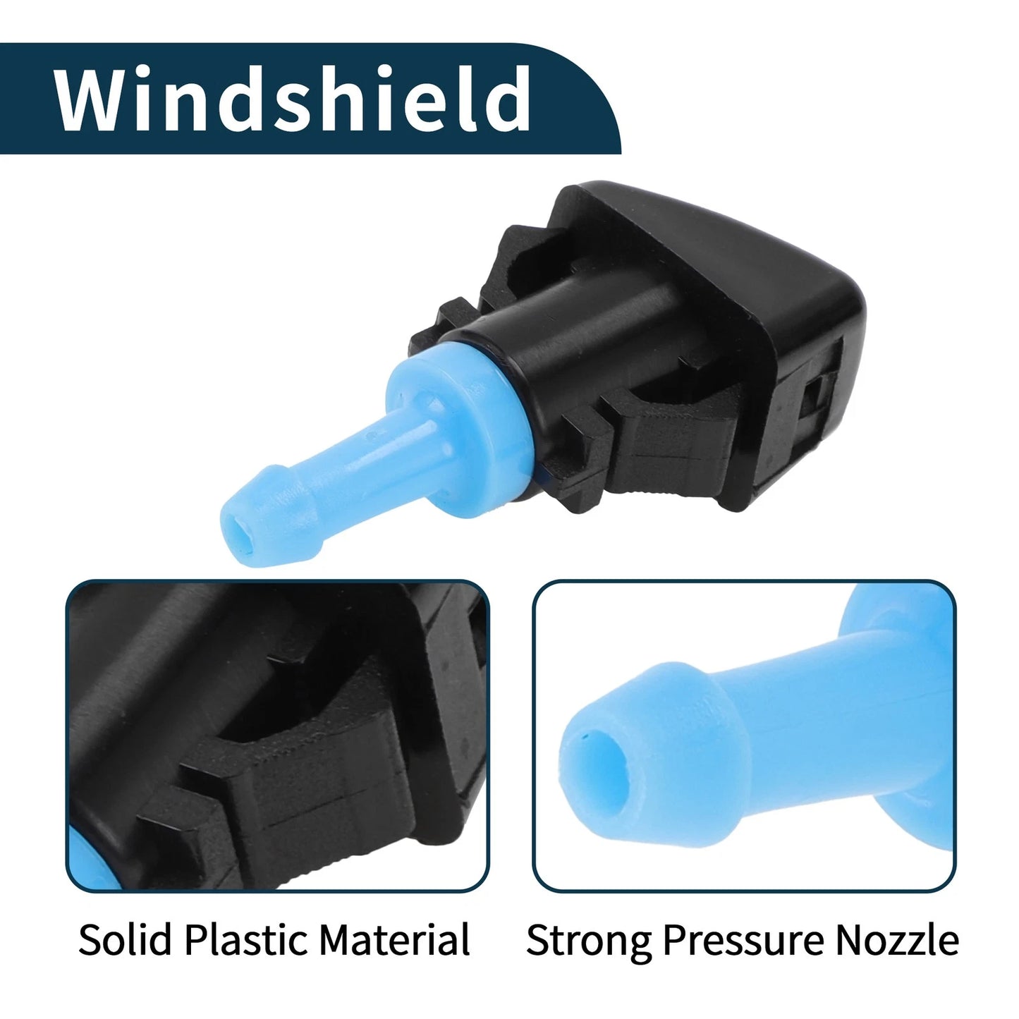Windshield Washer Nozzle with Gasket & Fluid Hose for Dodge - 1 Set