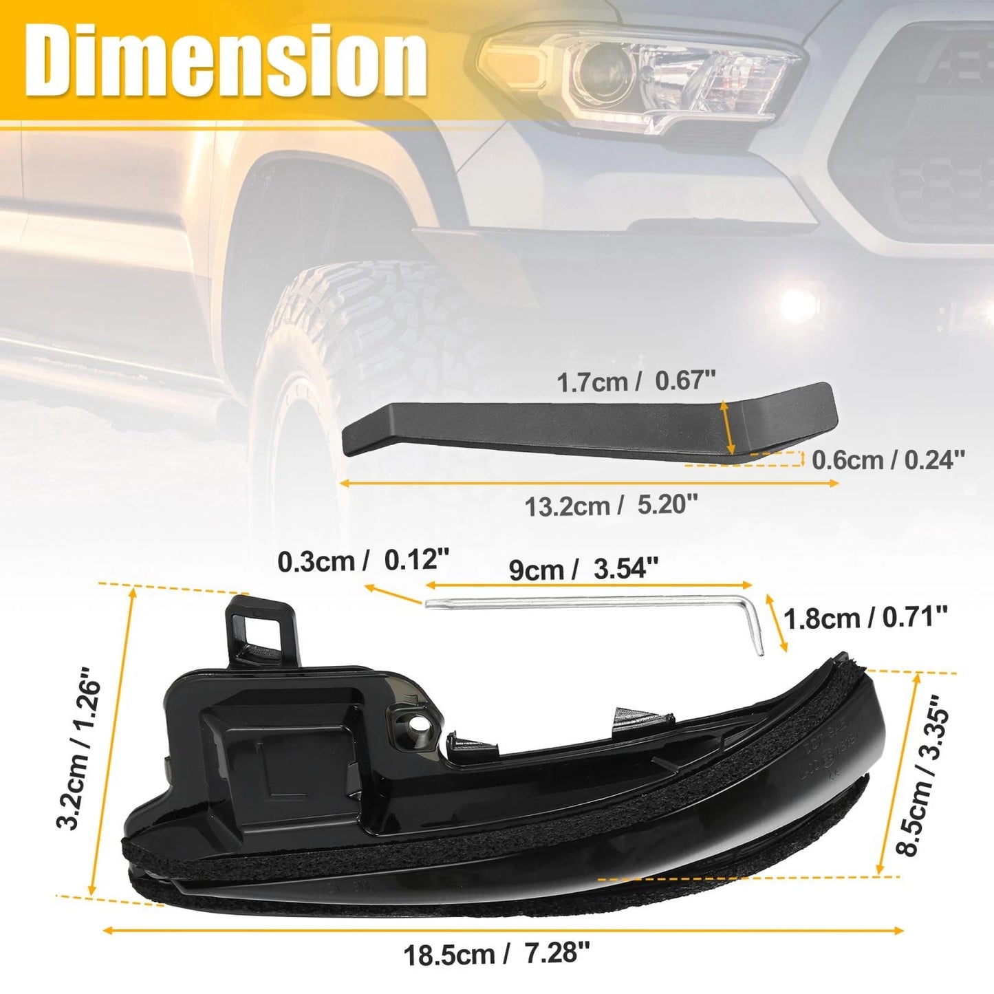 Mirror Turn Signal Light for Toyota (2 x Amber Lights)