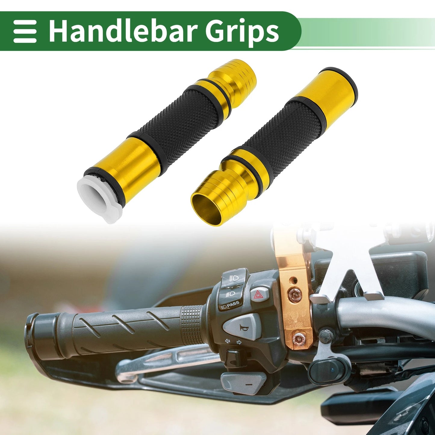 7/8" 22mm Hand Grips Yellow for Motorcycle
