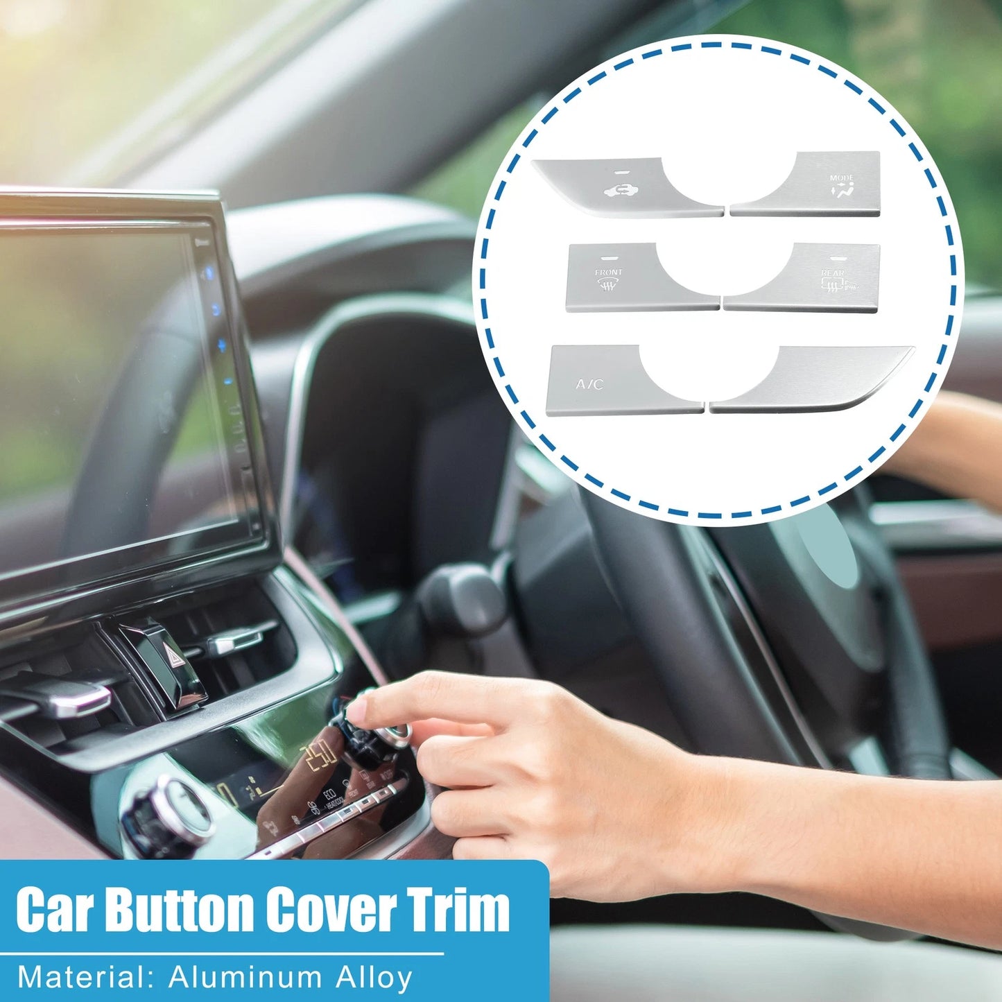 AC Button Cover Trim for Honda Civic 11th Gen (2022-2023) - Aluminum Alloy Silver