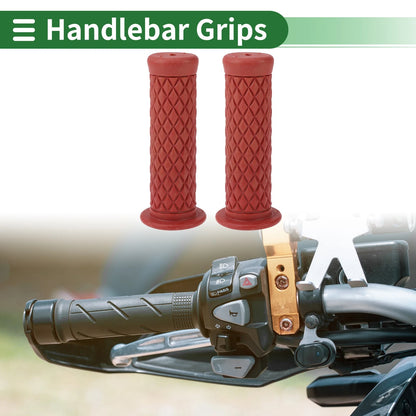 1x 25mm Motorcycle Hand Grips Cover Handlebar Hand Grips TPU Dark Red