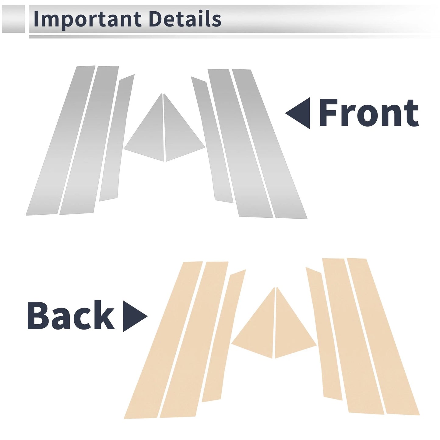 8 Pcs Door Pillar Window Trim for Mazda CX-7 (2013-2014) Silver Tone
