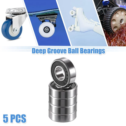 5 x 8x19x6mm Double Rubber Sealed Deep Groove Ball Bearings for Make Model