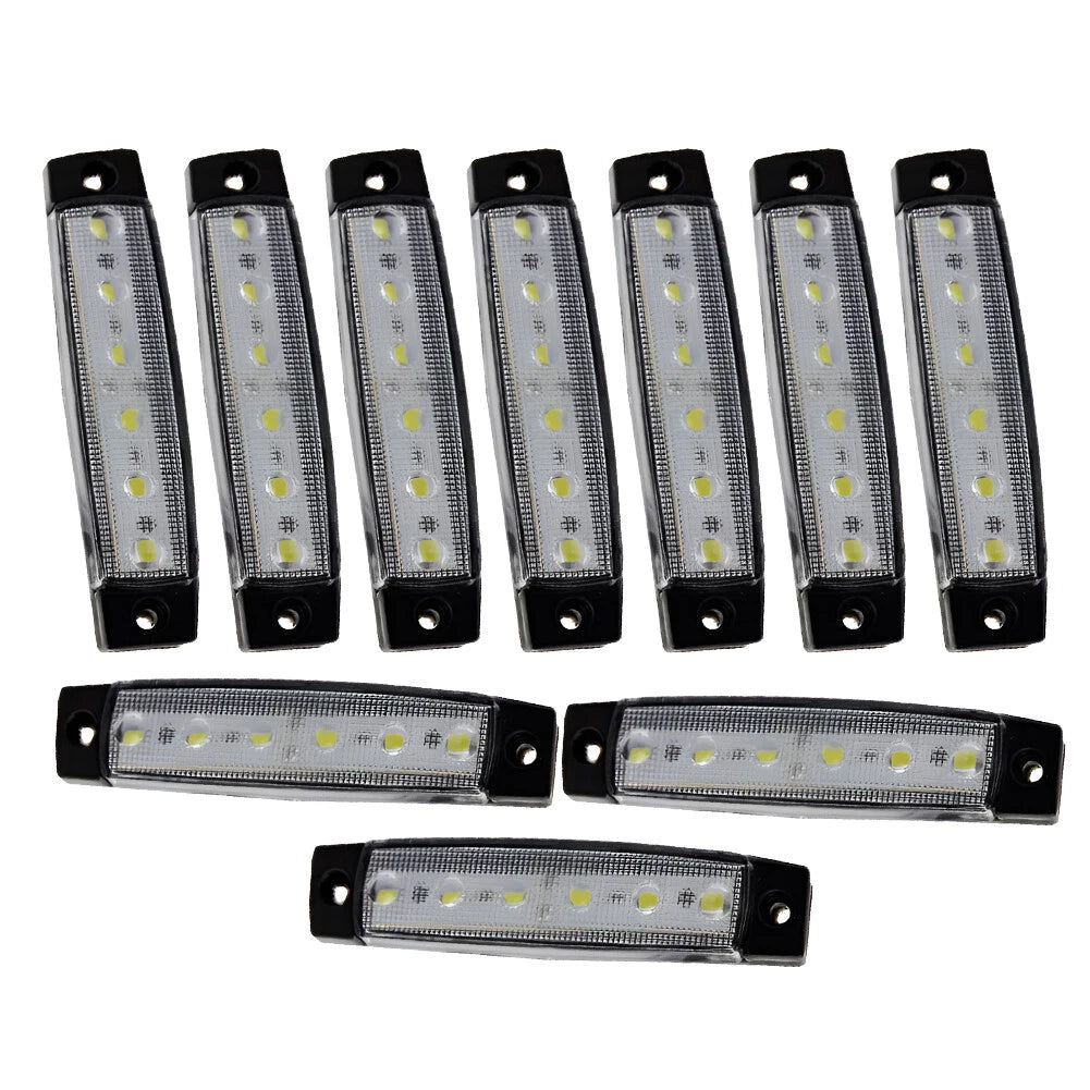 10 x Universal 6 LED Side Marker Indicator Lights for Car