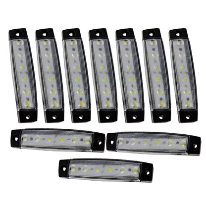 10 x Universal 6 LED Side Marker Indicator Lights for Car