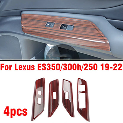 Wood Grain ABS Inner Switch Panel Cover 4x for Lexus ES350/300H (2019-2022)