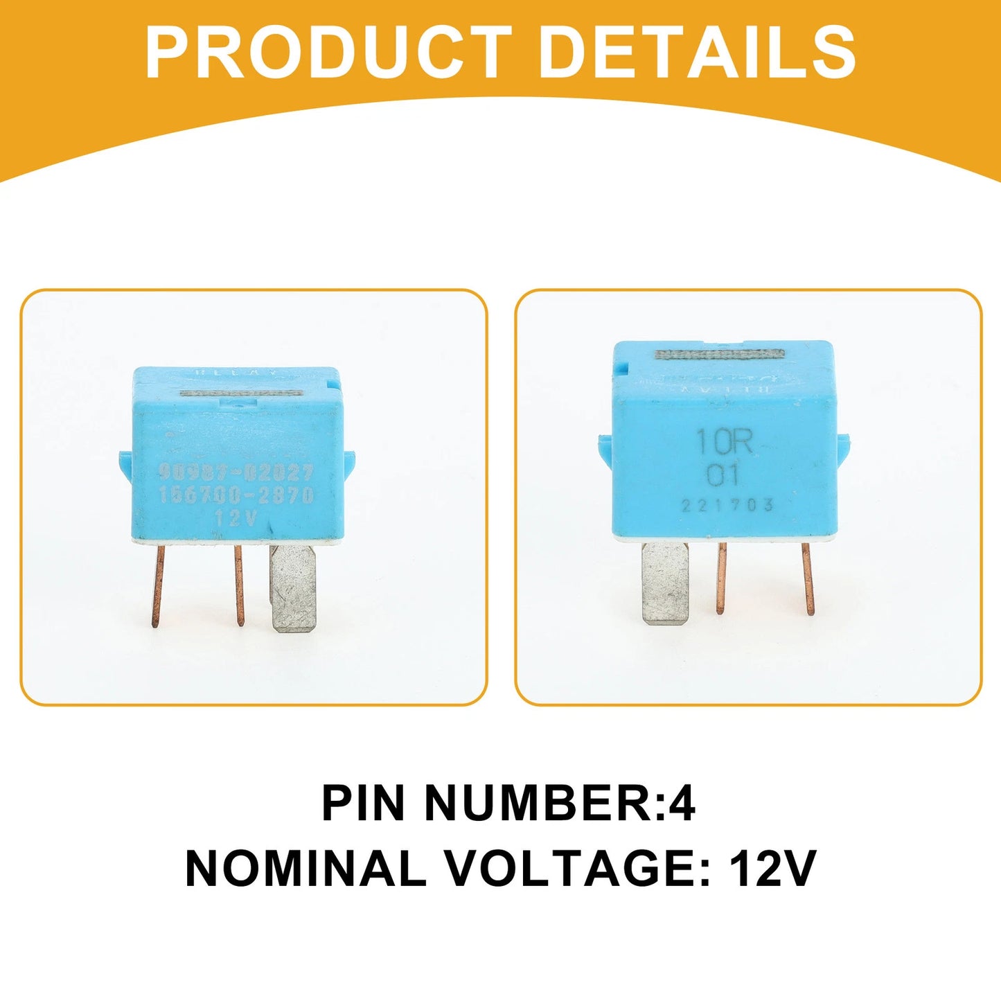 12V 4 Pin Multi-Purpose Relay for Toyota (No.9098702027)