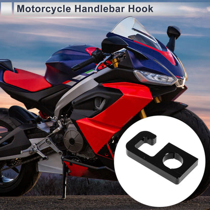 Square Aluminum Alloy Motorcycle Hanging Hook 1 Set Black 74mm Length