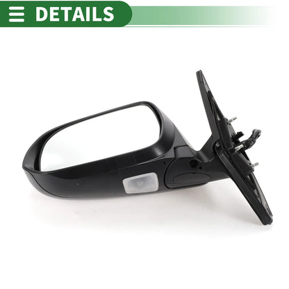 Left Side Door Mirror for Toyota Highlander (2008-2013) Manual Folding Gloss Black