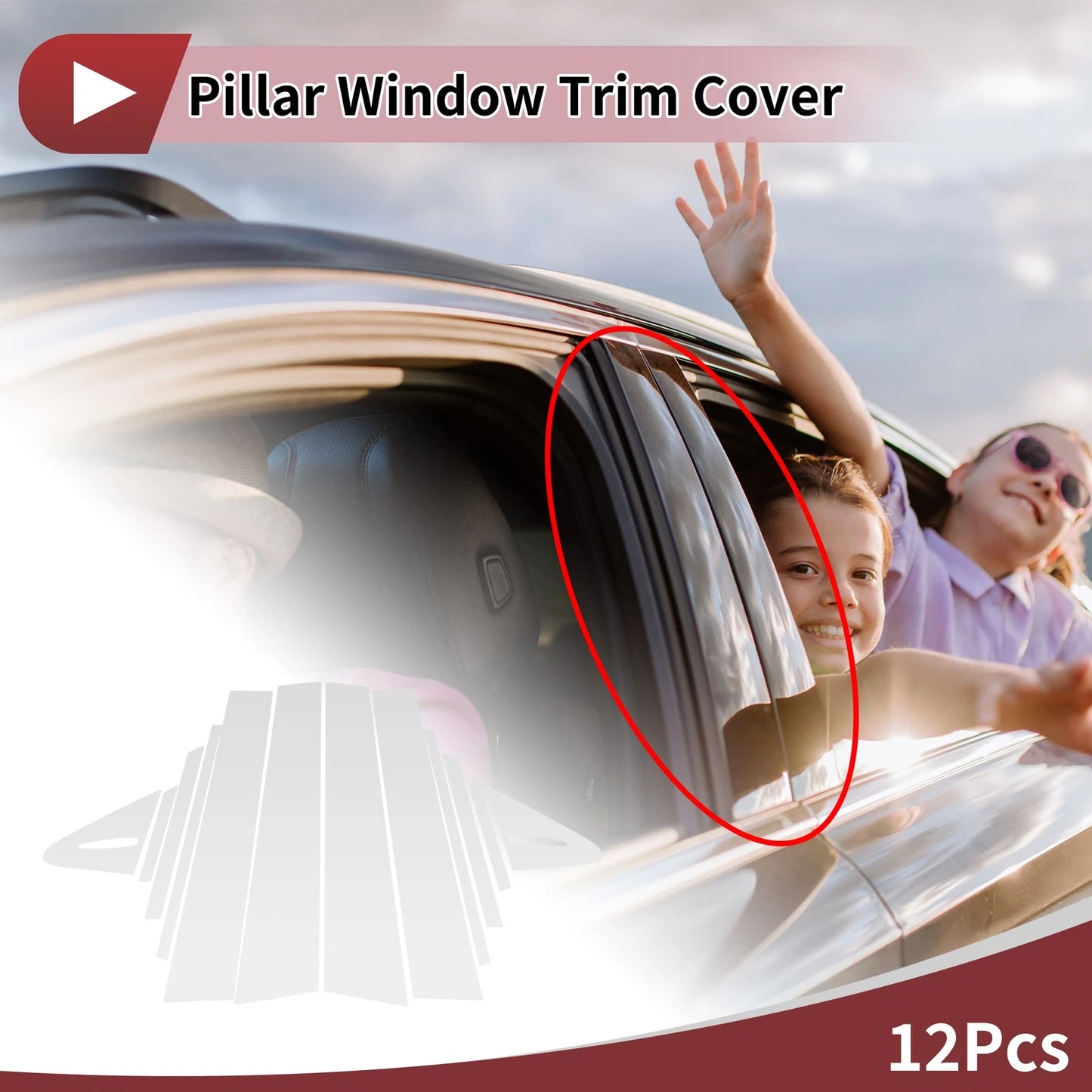 12 Pcs Car Door Pillar Trim for Toyota Corolla Hatchback (2019-2024)