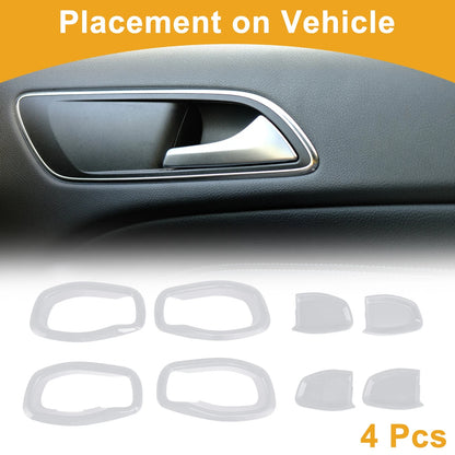 Interior Door Handle Bowl Cover Trim for Jeep Renegade (2015-2023) 4 x White ABS