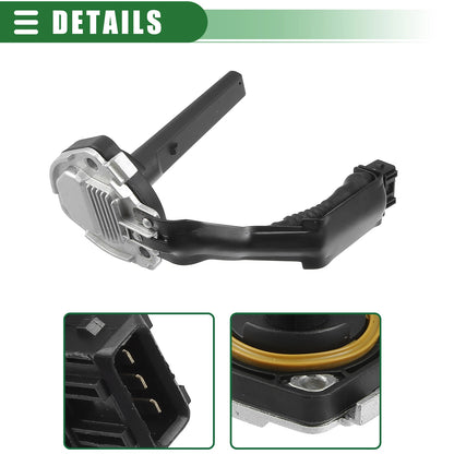 Oil Level Sensor for BMW 528i Metal Plastic Black Silver Tone (2008-2016)